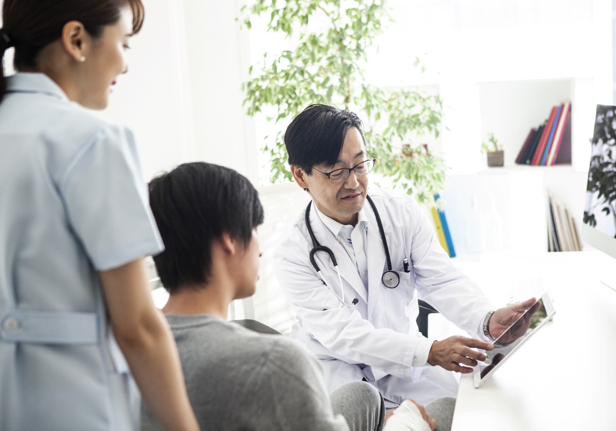 Physician with patient